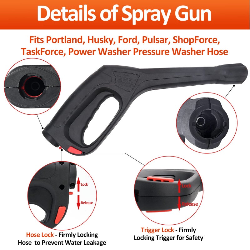Bear Force High Pressure Power Washer Water Spray Gun, Replacement Pressure Washer Gun, Compatible with Portland Pulsar Taskforce Powerwasher Taskmaster Electric Pressure Washers - Image 2